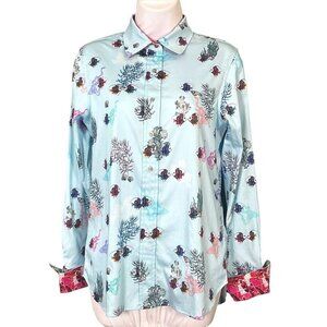 Robert Graham Priscilla Long Sleeve Button Front Tropical Fish Shirt NWT Small